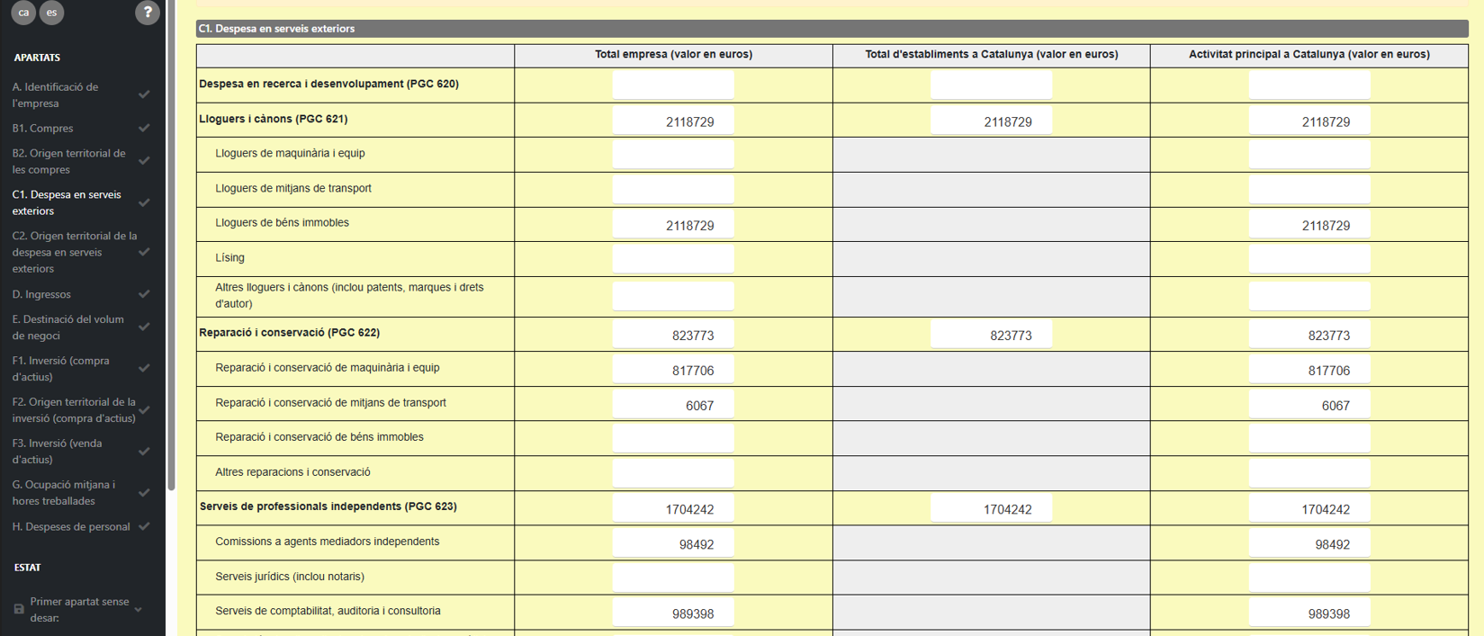 Exemple de qüestionari CD